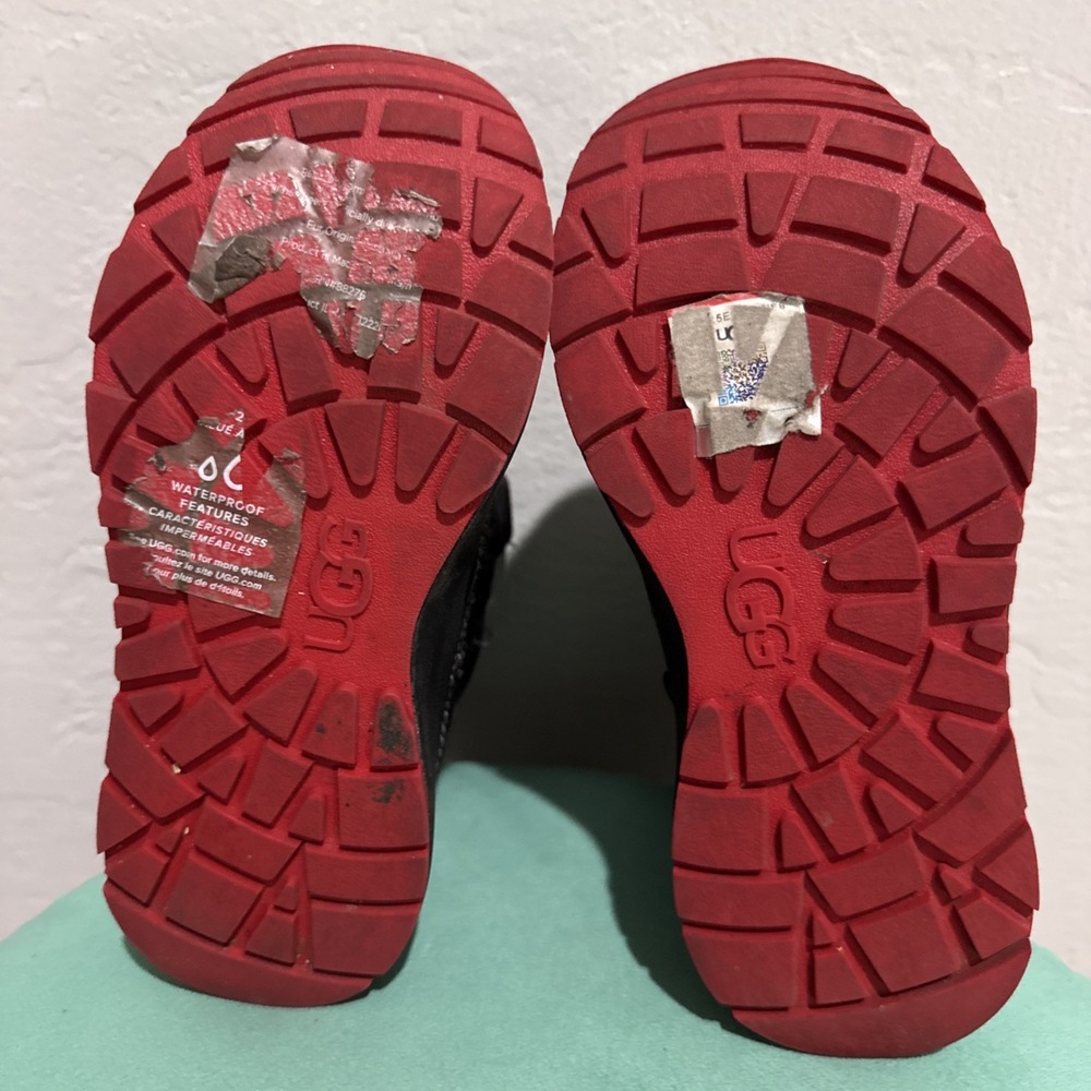 UGG Taney Weather Black Red Waterproof Toddler Boots Size 12 1122399T - Picture 6 of 9